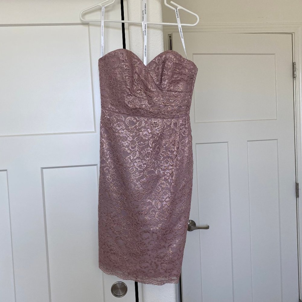 Strapless Lace Dress with Full Skirt - Picture 1 of 1